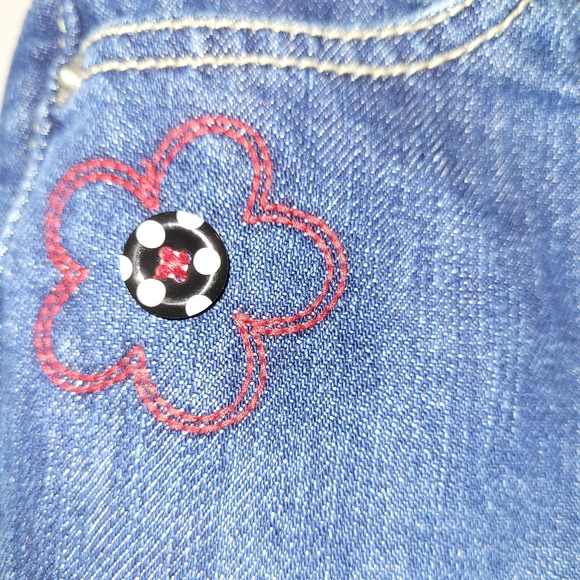 🐼 Vintage Gymboree Holiday Panda Jeans Adjustable Waist Button Detail Girls 3 - Picture 4 of 8